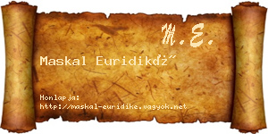 Maskal Euridiké névjegykártya